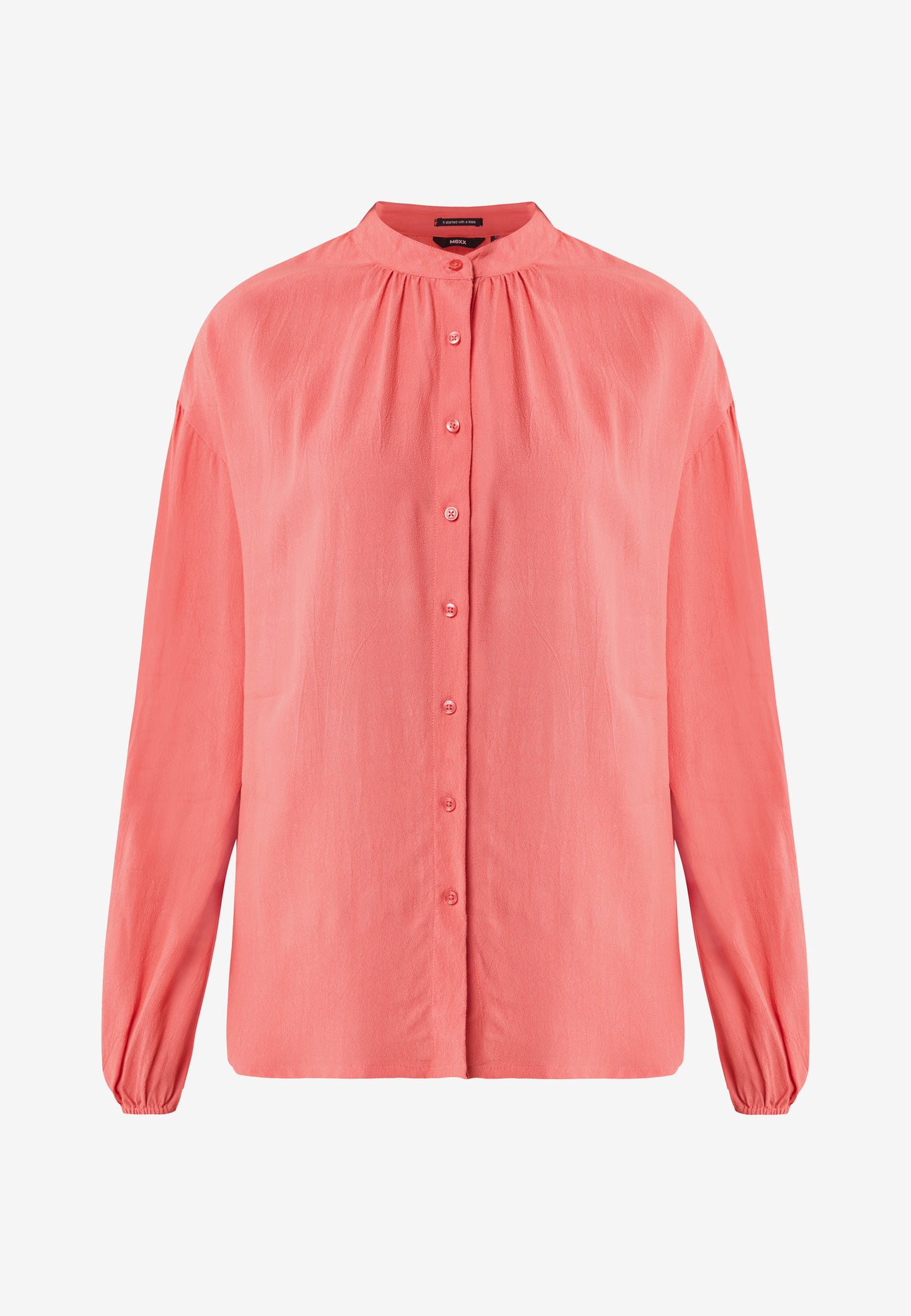 Plain Blouse with Gathered Sleeves