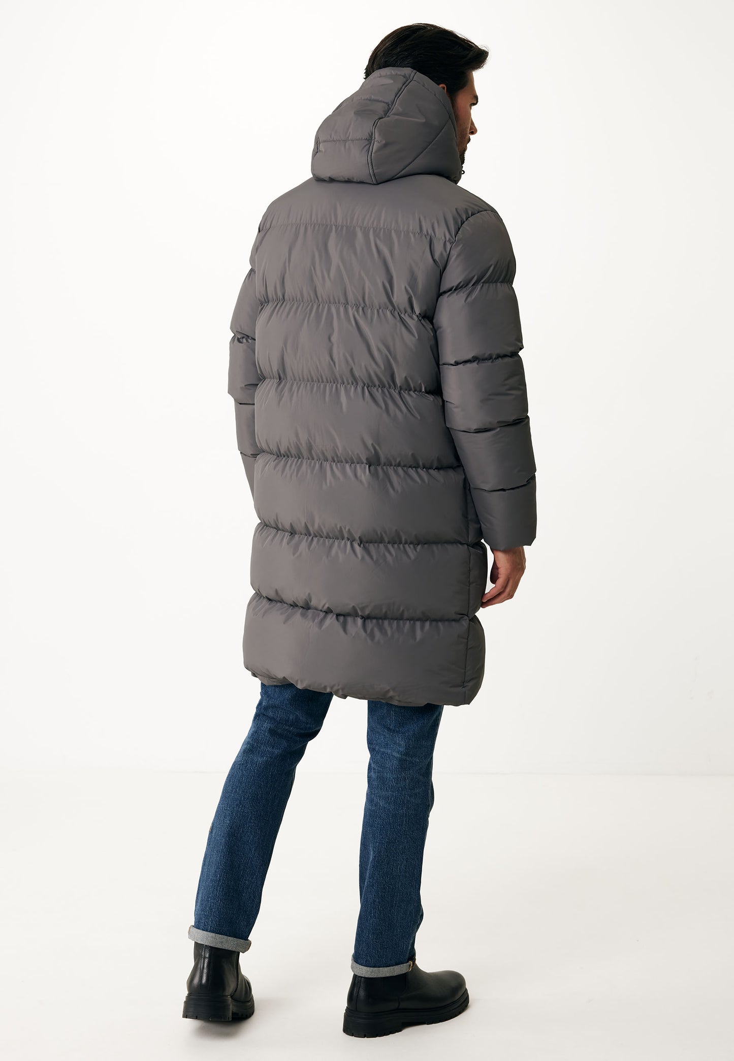Long Puffer Jacket with Hood