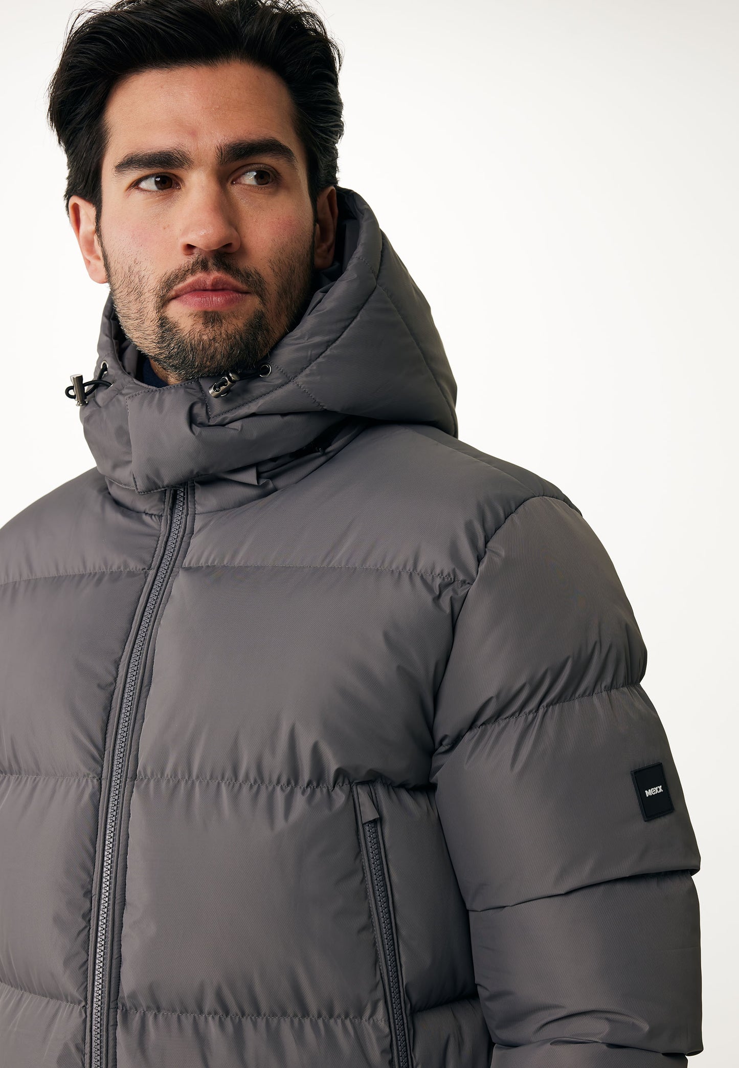 Long Puffer Jacket with Hood