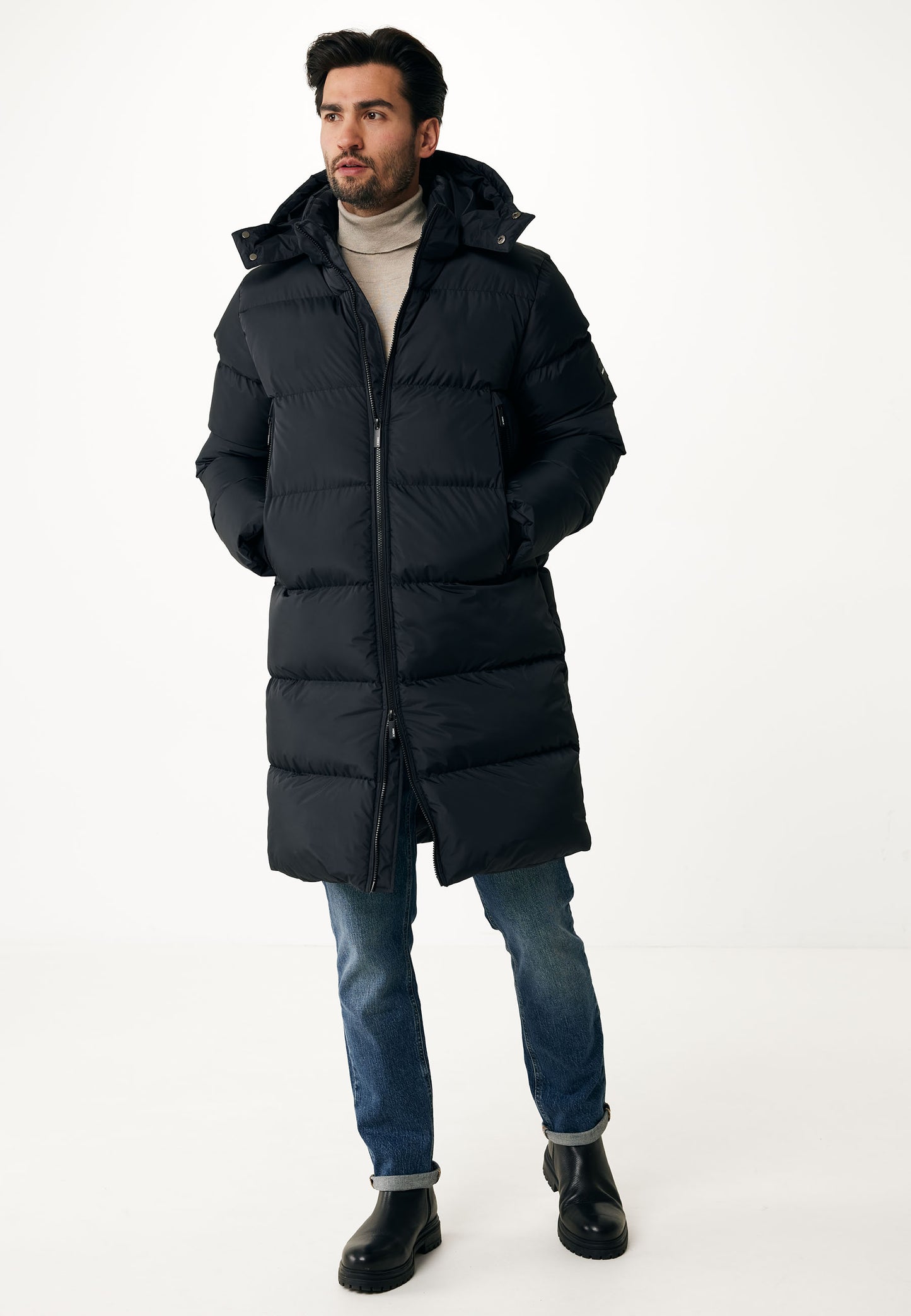 Long Puffer Jacket with Hood