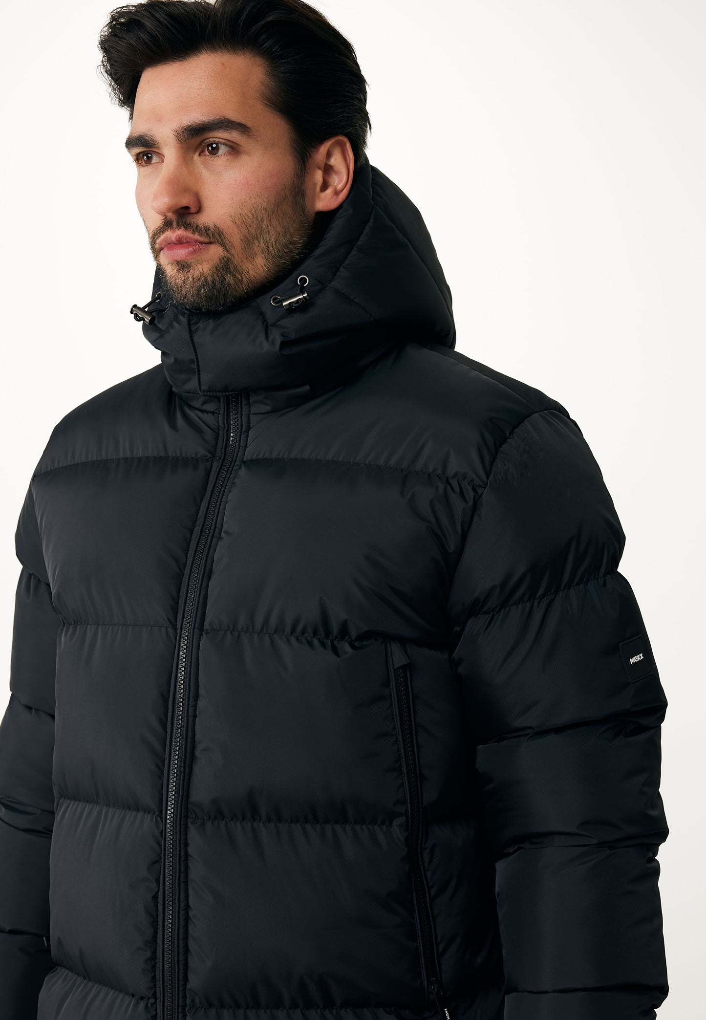 Long Puffer Jacket with Hood