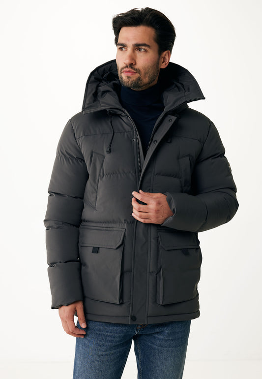 Puffer Jacket with Hood and Pockets