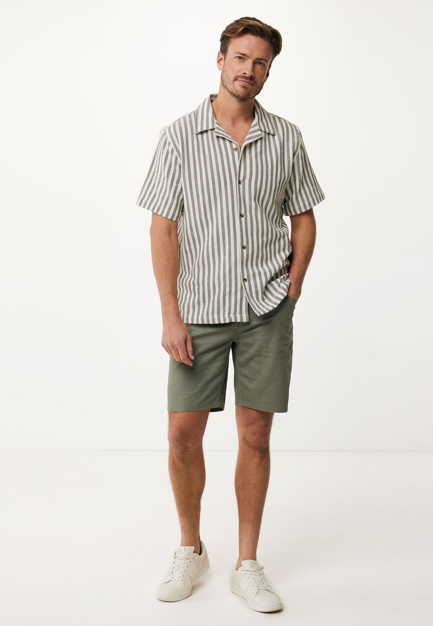 Striped Cotton Short Sleeve Shirt