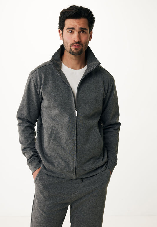 Cardigan with High Neck and Zipper
