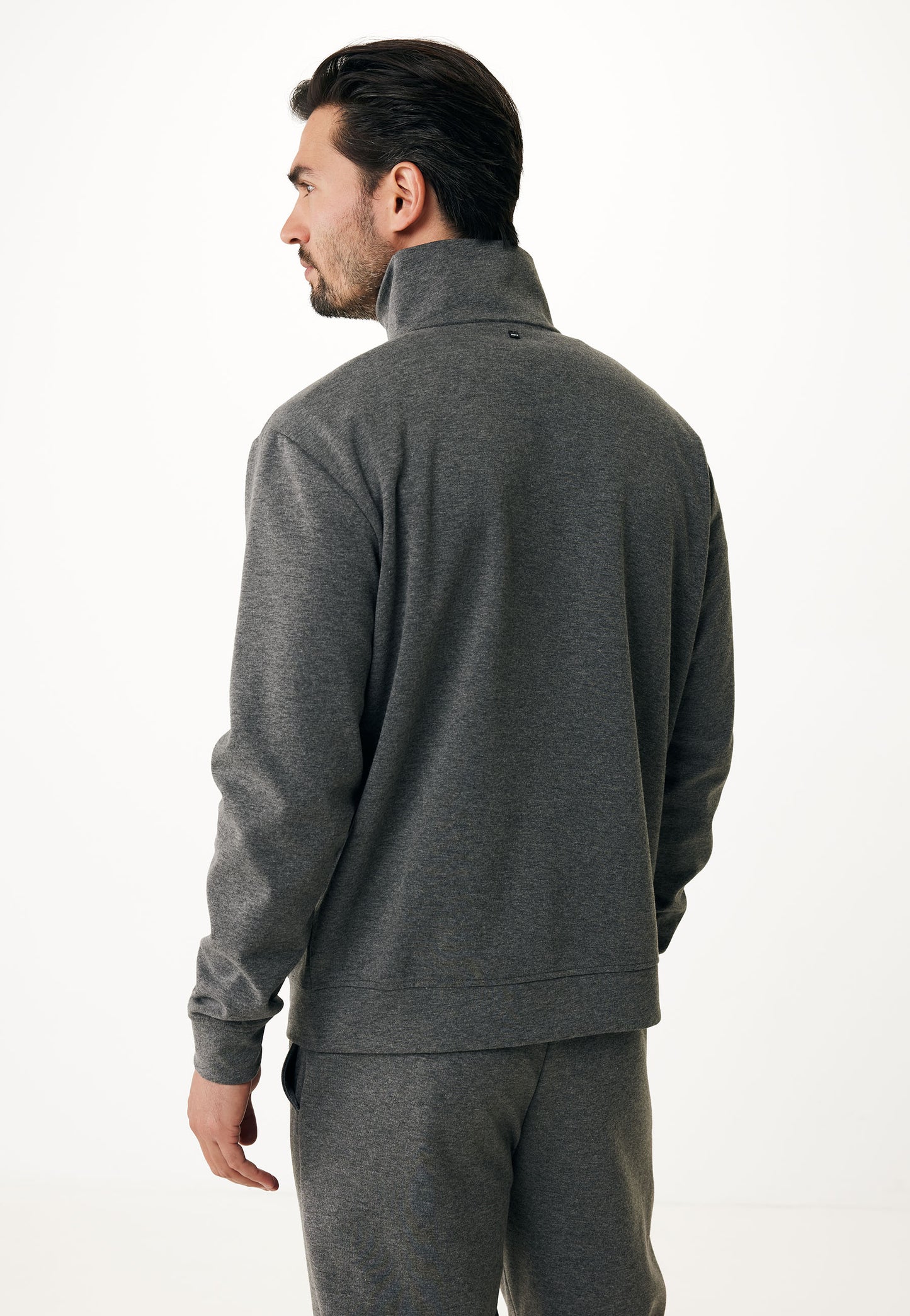 Cardigan with High Neck and Zipper