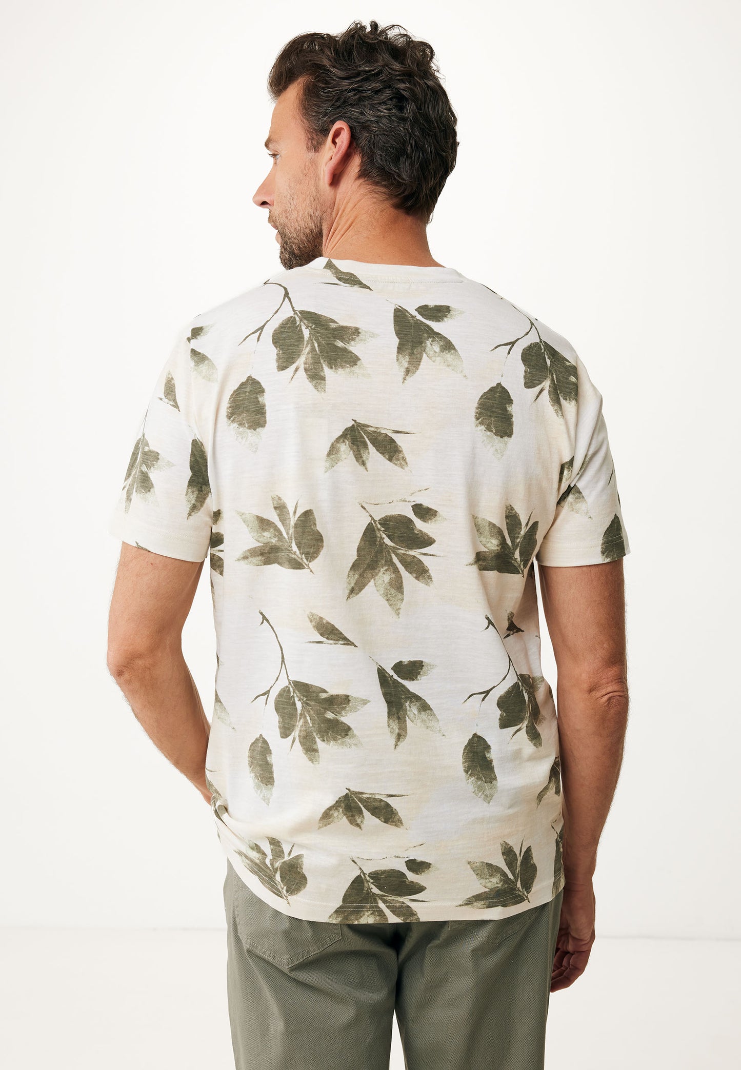 Ανδρικό T-Shirt με Print Από Φύλλα