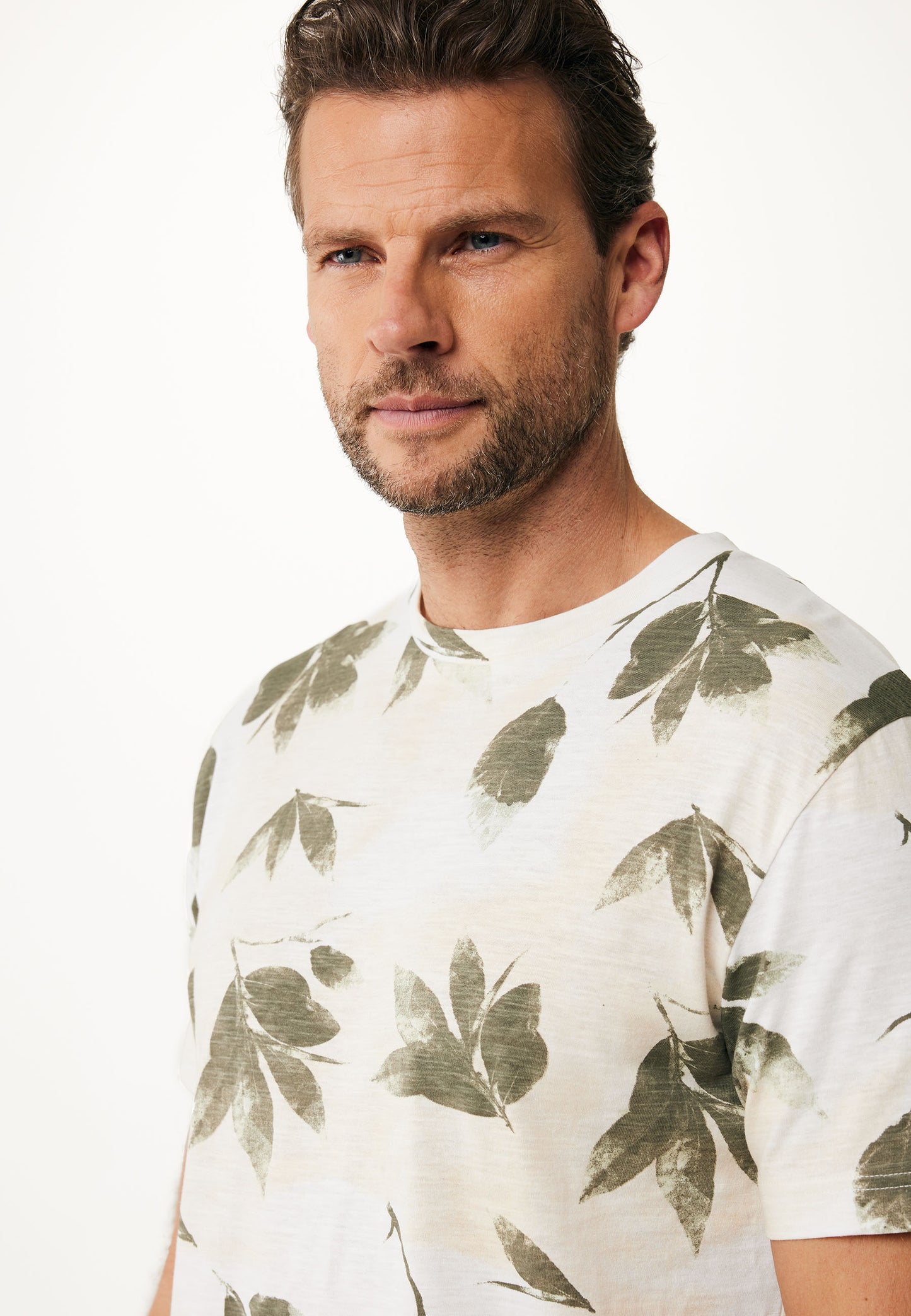 Ανδρικό T-Shirt με Print Από Φύλλα
