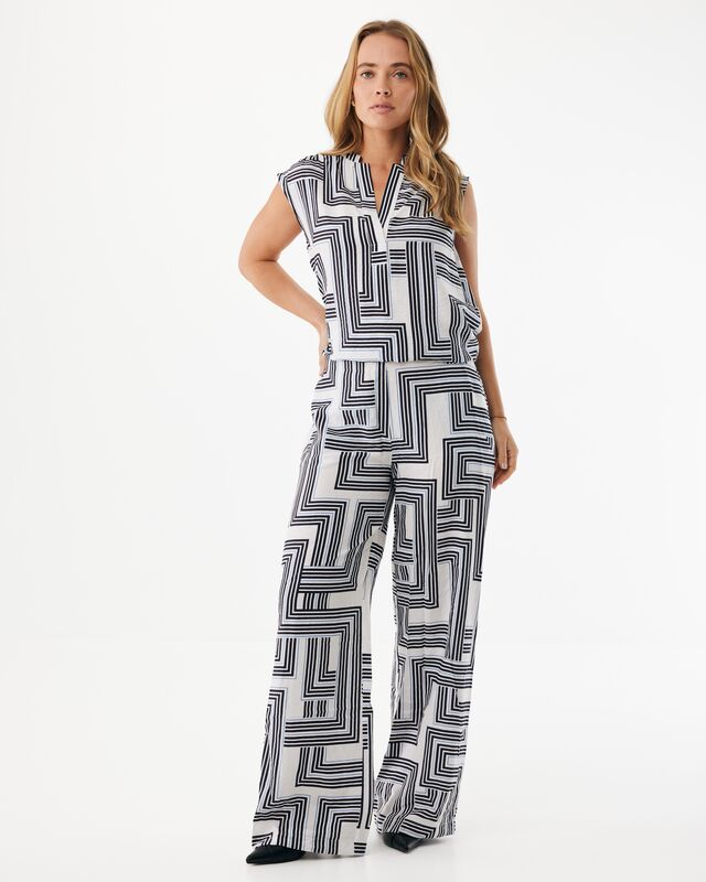 Αμάνικη μπλούζα με γεωμετρικό σχέδιο