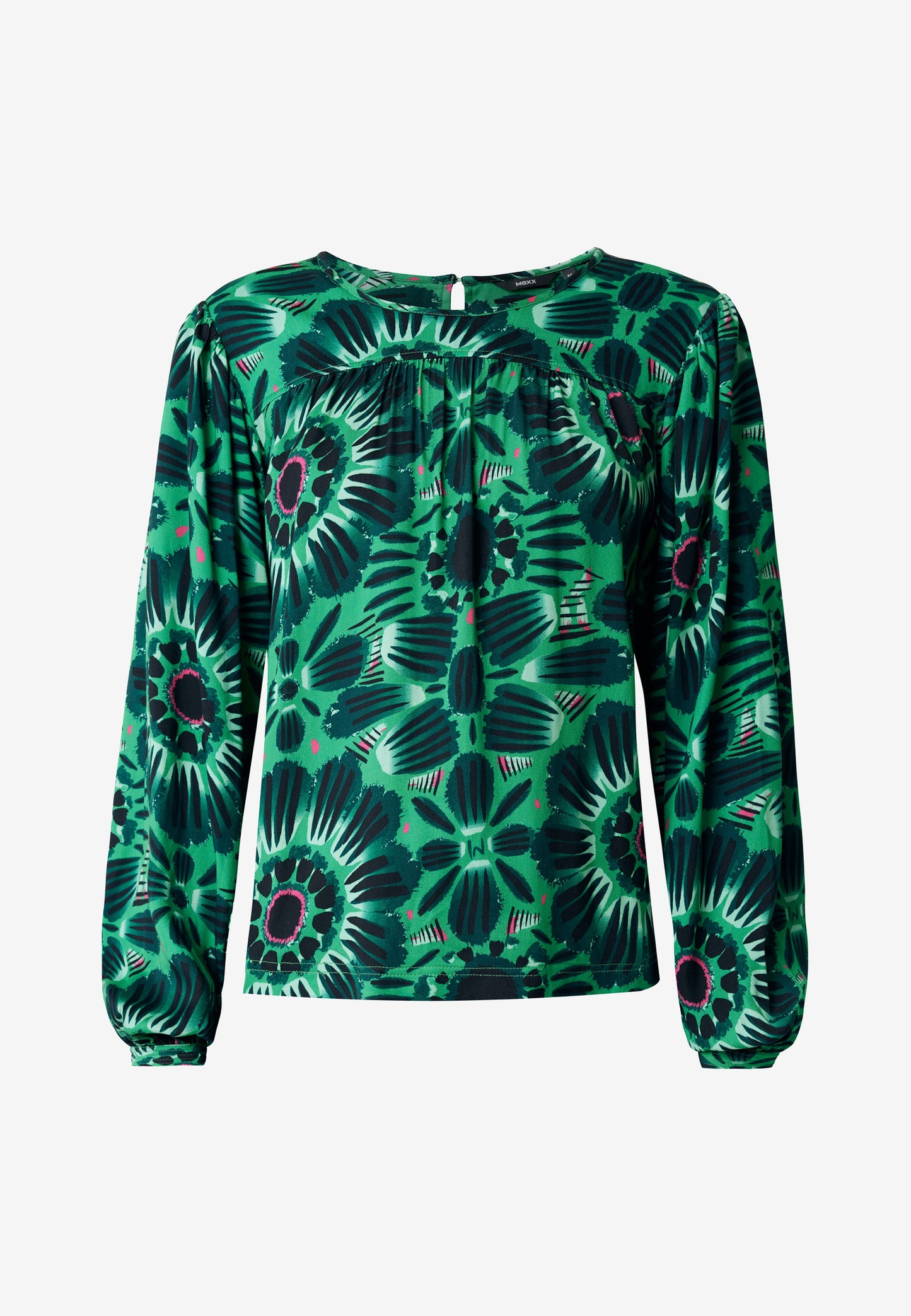 Printed Blouse with Pleats on the Shoulders