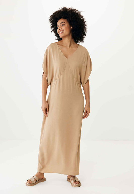 Μακρύ Φόρεμα V-Neck Fluttersleeve
