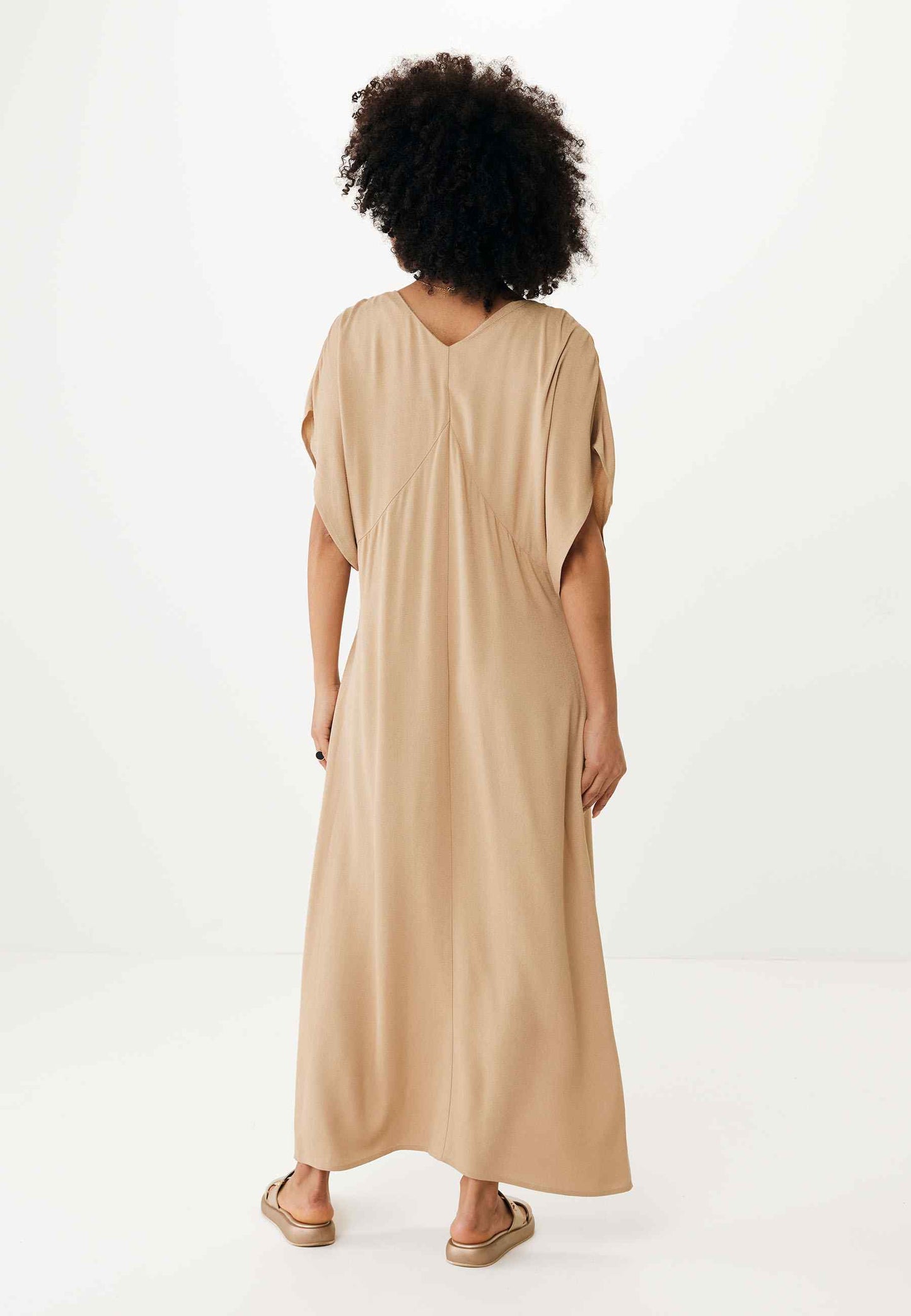 Μακρύ Φόρεμα V-Neck Fluttersleeve