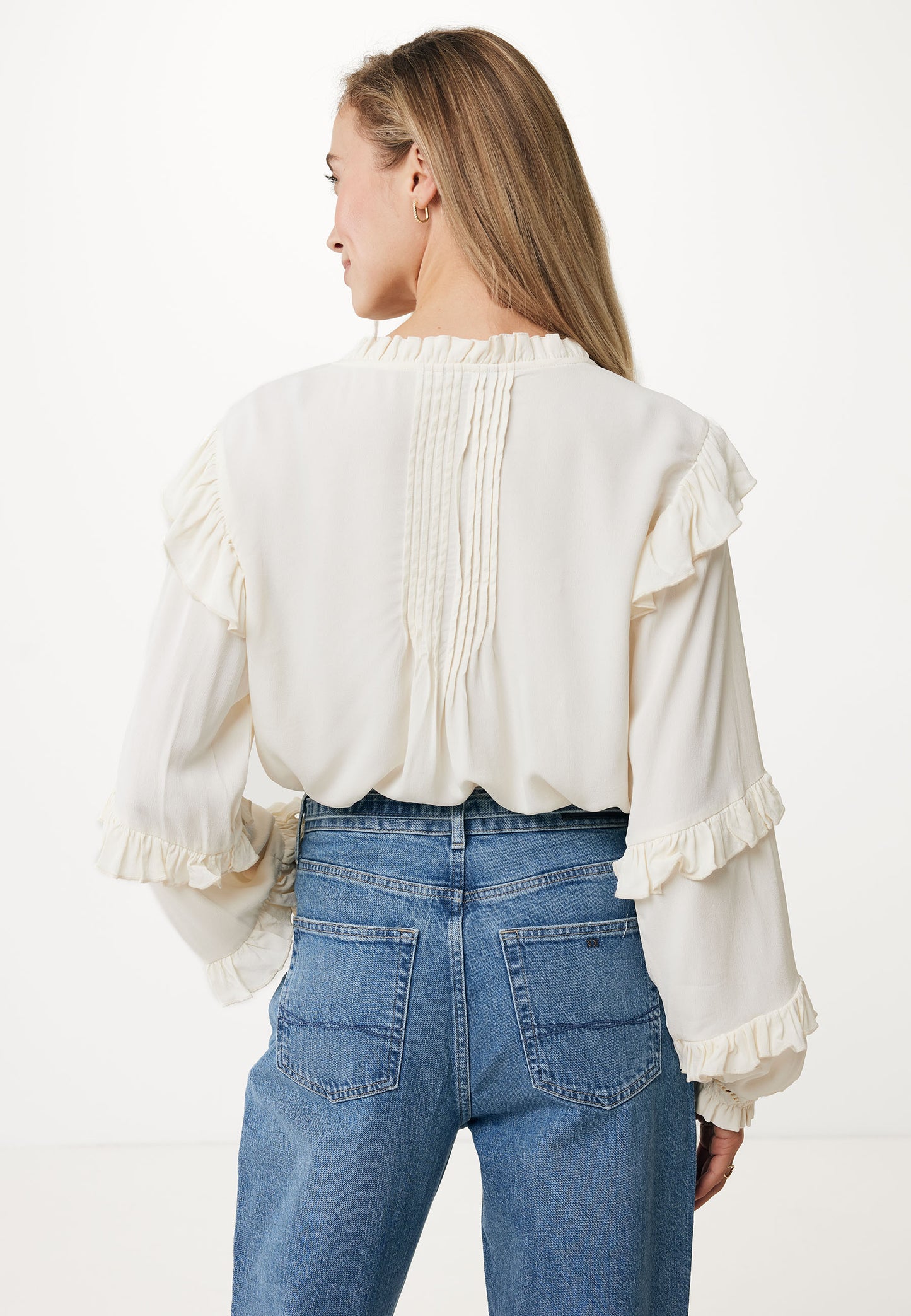 Blouse with Ruffled Sleeves