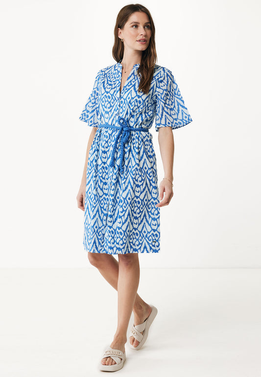 Dress with Wide Sleeves and Drawstring