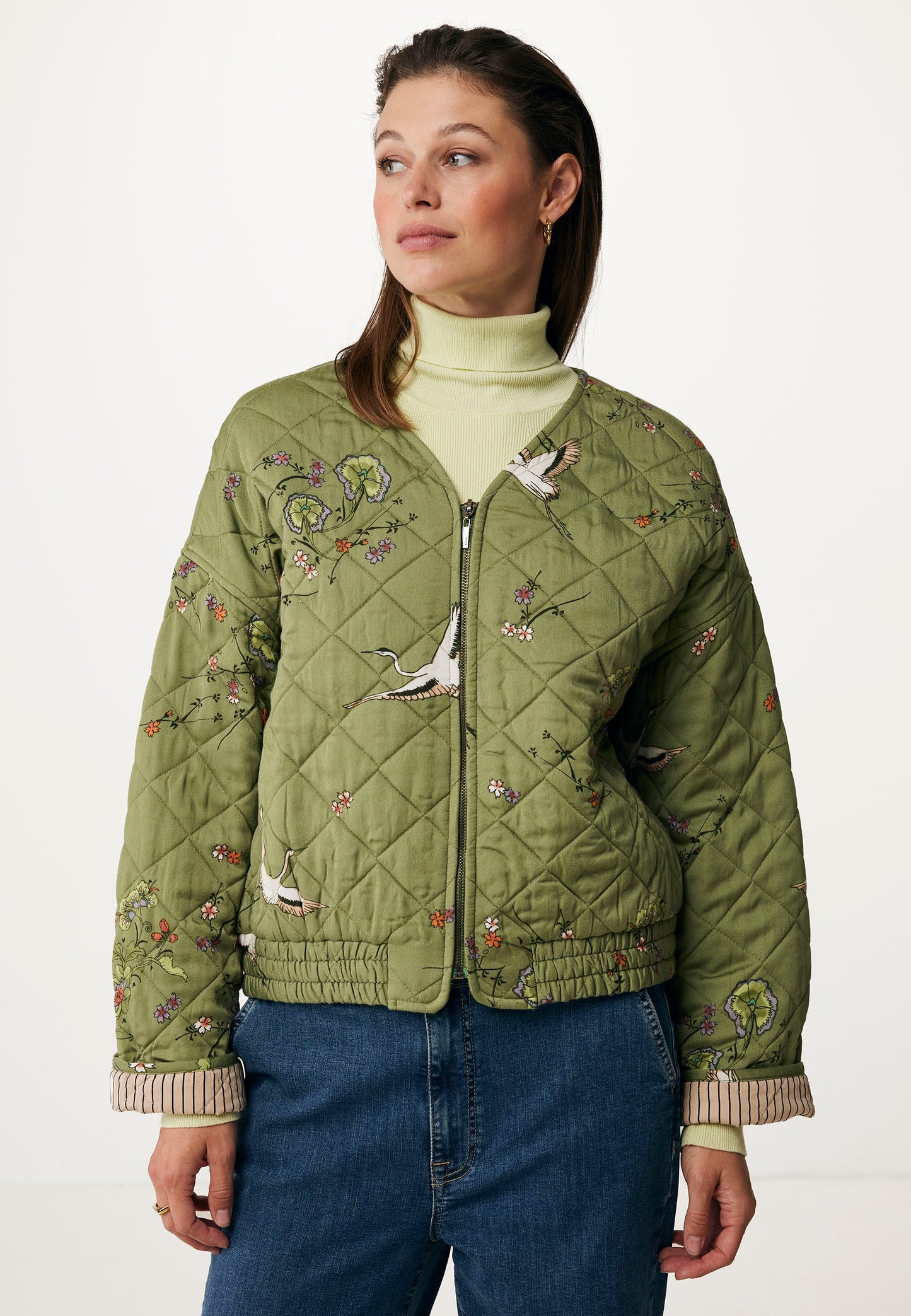 Boxy Jacket with Quilted Print