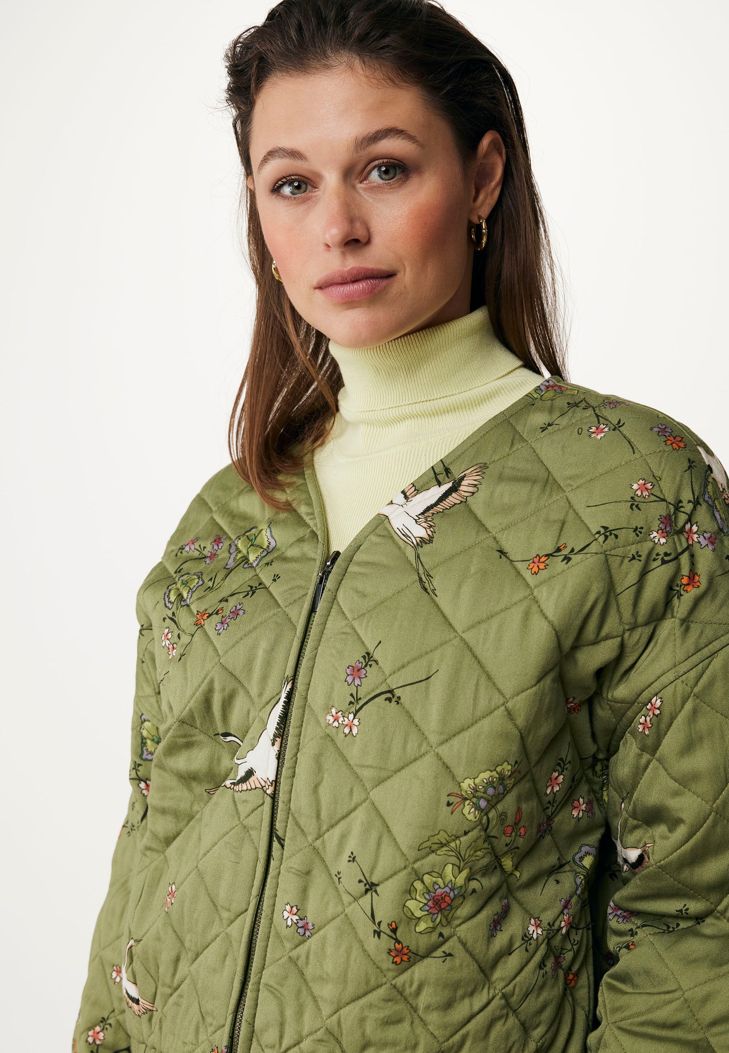 Boxy Jacket with Quilted Print