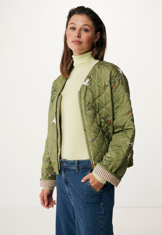 Boxy Jacket with Quilted Print