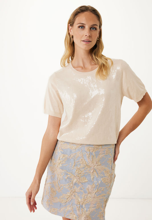 Knitted T-shirt with Sequins