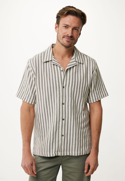 Striped Cotton Short Sleeve Shirt