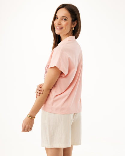 Γυναικεία polo μπλούζα με διακοσμητικό κέντημα