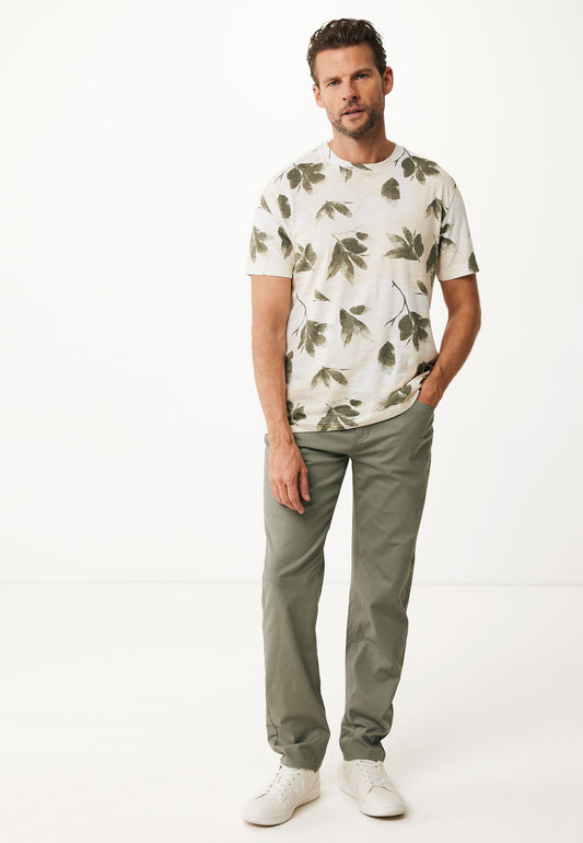 Ανδρικό T-Shirt με Print Από Φύλλα