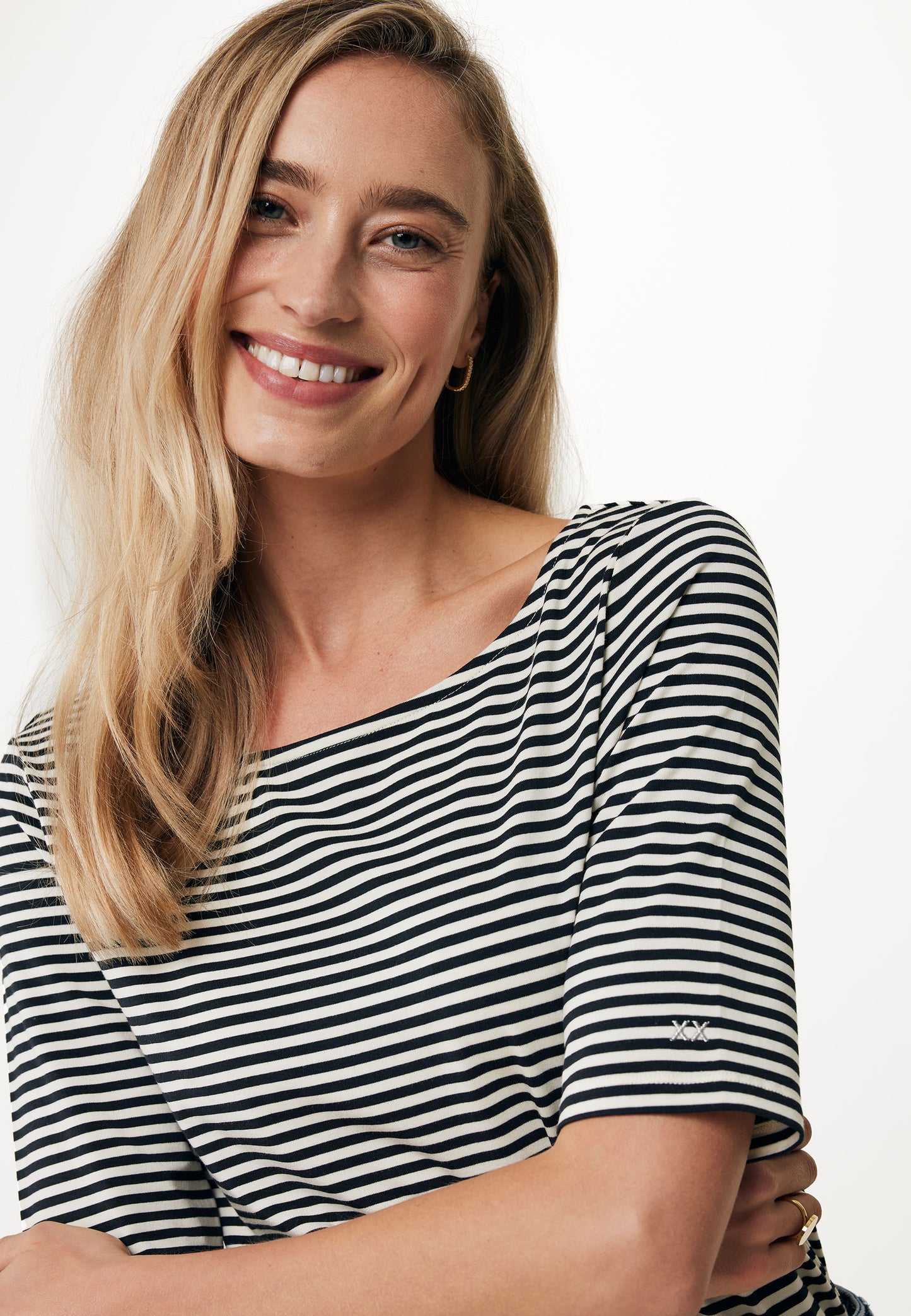 Striped T-Shirt with Neck Tee
