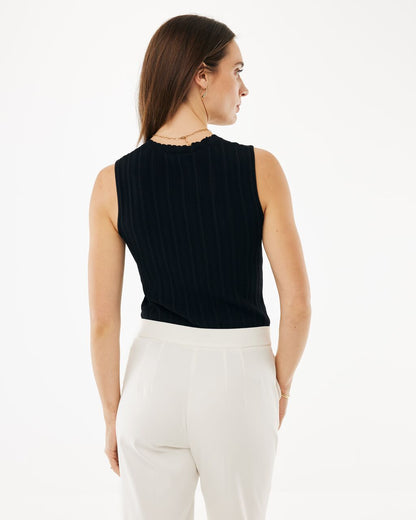 LILY Ajour Αμάνικο Πλεκτό Τοπ