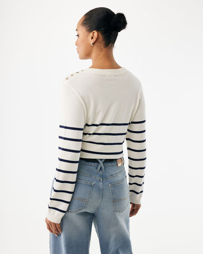 ASTER Γυναικεία ριγέ πλεκτή μπλούζα με μακριά μανίκια