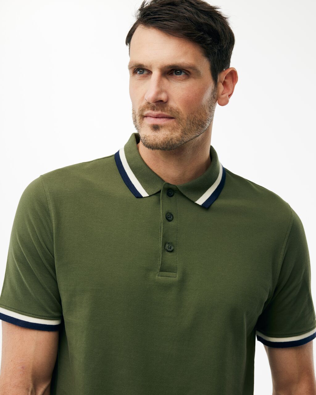 Ανδρική Polo Μπλούζα Piqué με Contrast Γιακά & Μανίκια