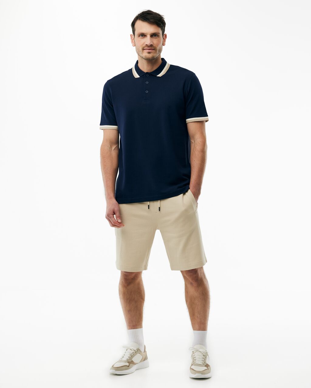 Ανδρική Polo Μπλούζα Piqué με Contrast Γιακά & Μανίκια