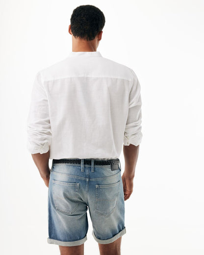 Ανδρικό λινό πουκάμισο με μάο γιακά