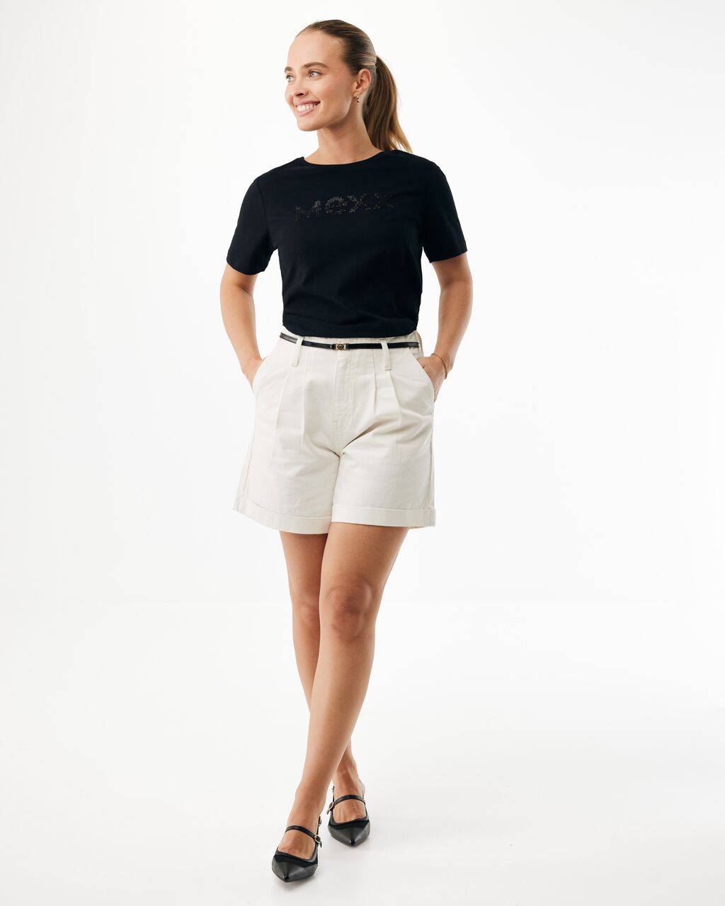 Γυναικείο T-shirt MEXX με λογότυπο strass