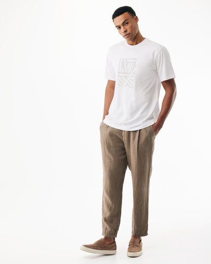 Λευκό ανδρικό T-shirt με tonal print Mexx